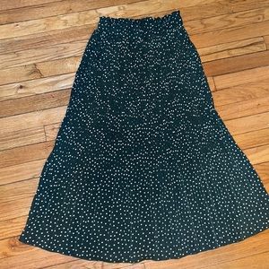 Womens High Waist Polka Dot Pleated Skirt
